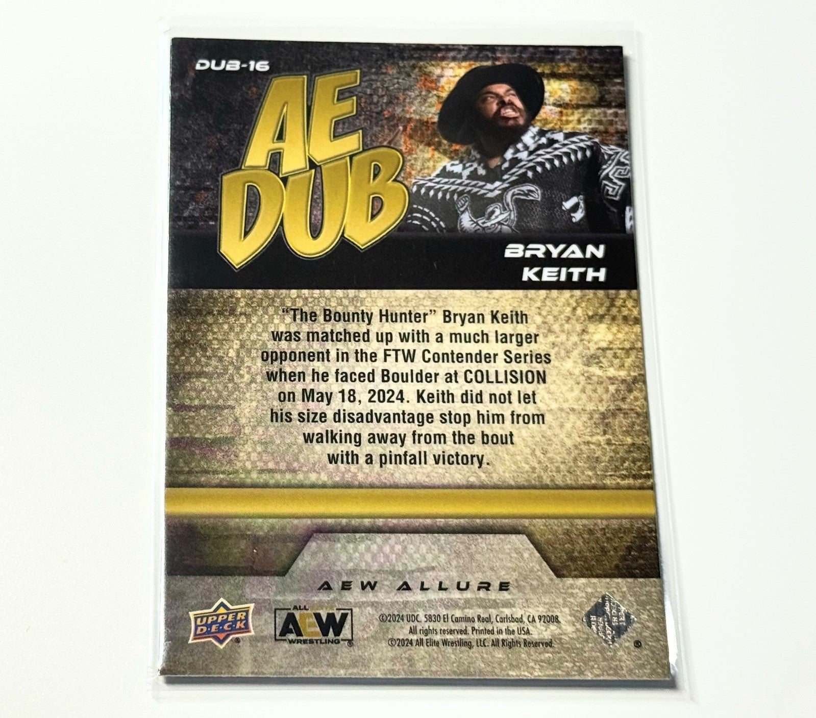 2024 Upper Deck AEW Allure Bryan Keith AE DUB Card DUB-16