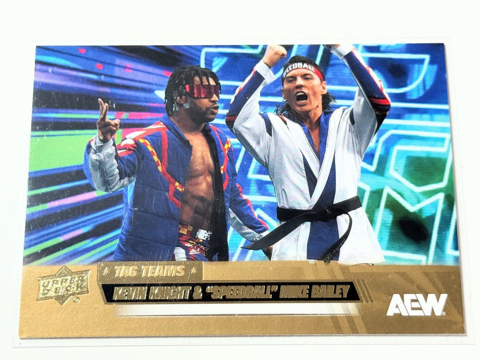 2026 Upper Deck AEW Flagship Speedball Tag Teams Kevin Knight & Mike Bailey Gold Parallel Card #74