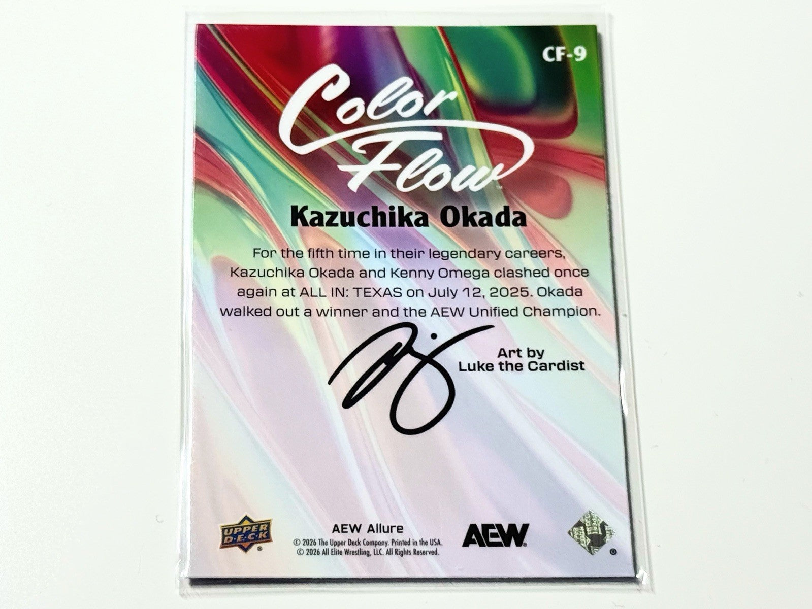 2026 Upper Deck AEW Allure Kazuchika Okada Blue Purple Color Flow Card CF-9