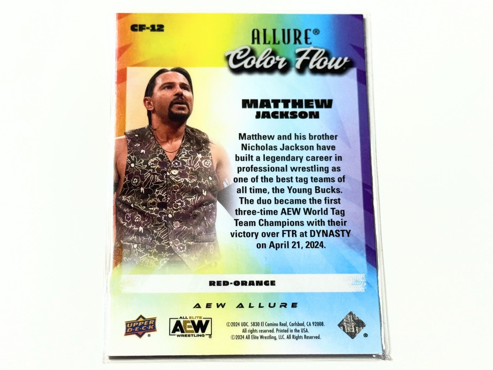 2024 Upper Deck AEW Allure Matthew Jackson Red Orange Color Flow Card CF-12