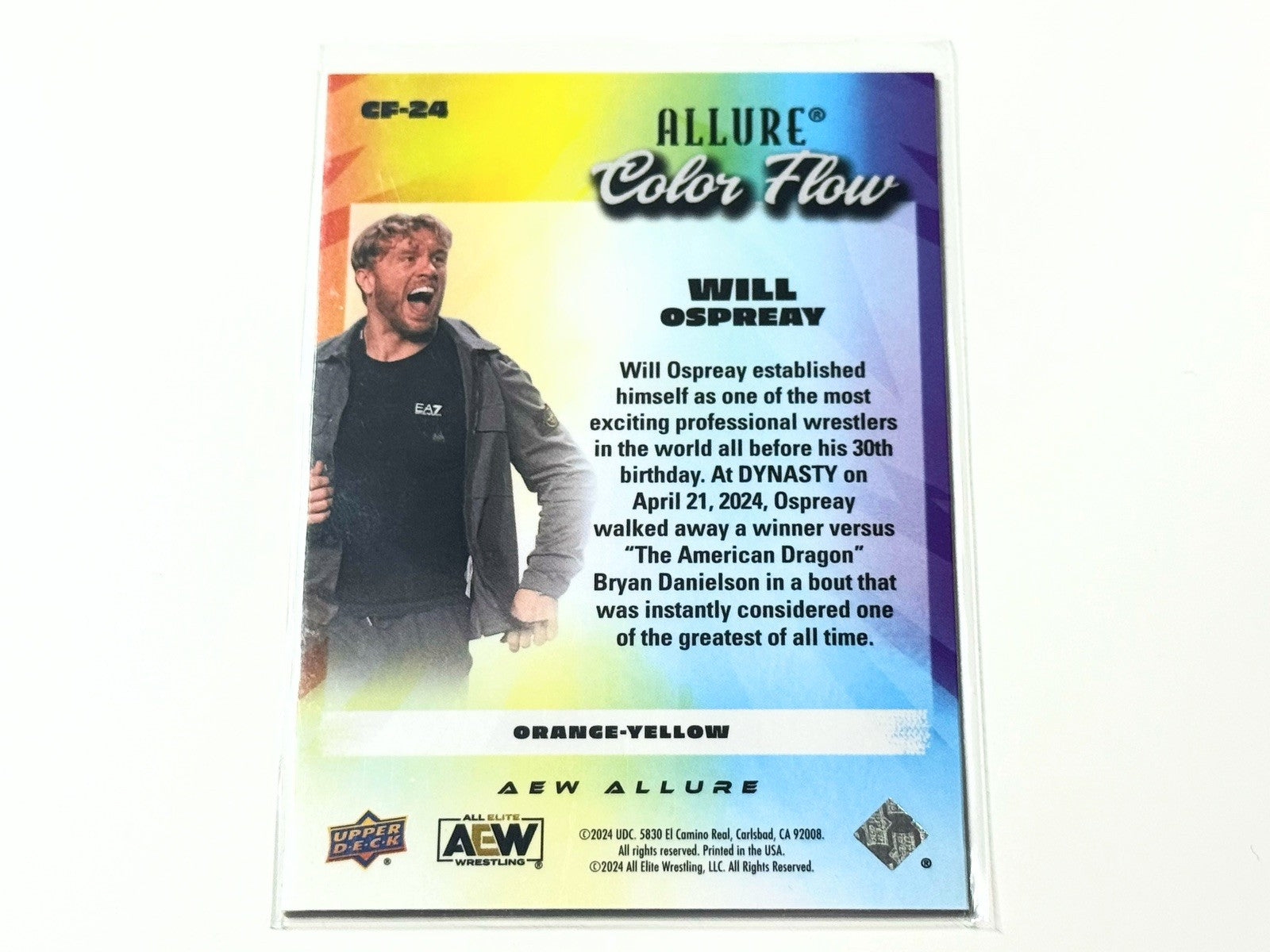 2024 Upper Deck AEW Allure Will Ospreay Orange Yellow Color Flow Card CF-24