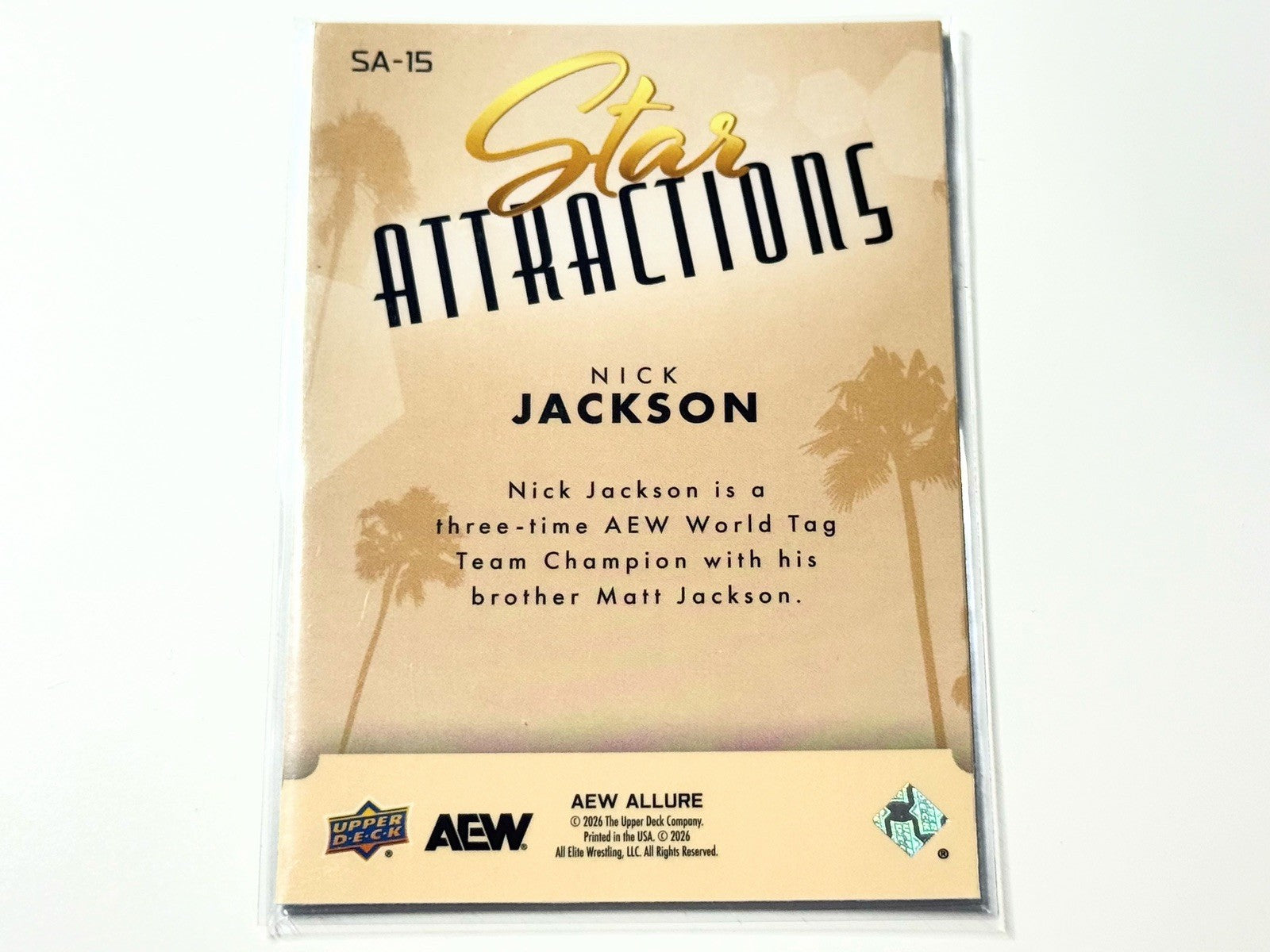 2026 Upper Deck AEW Allure Nick Jackson Star Attractions Card SA-15