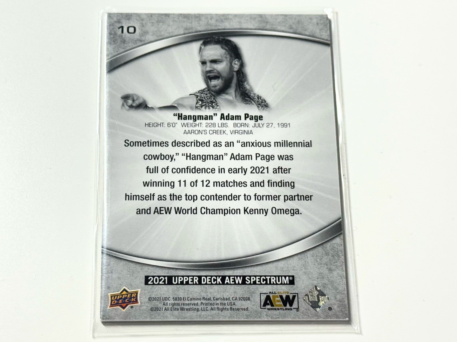 2021 Upper Deck AEW Spectrum Hangman Adam Page Base Card #10