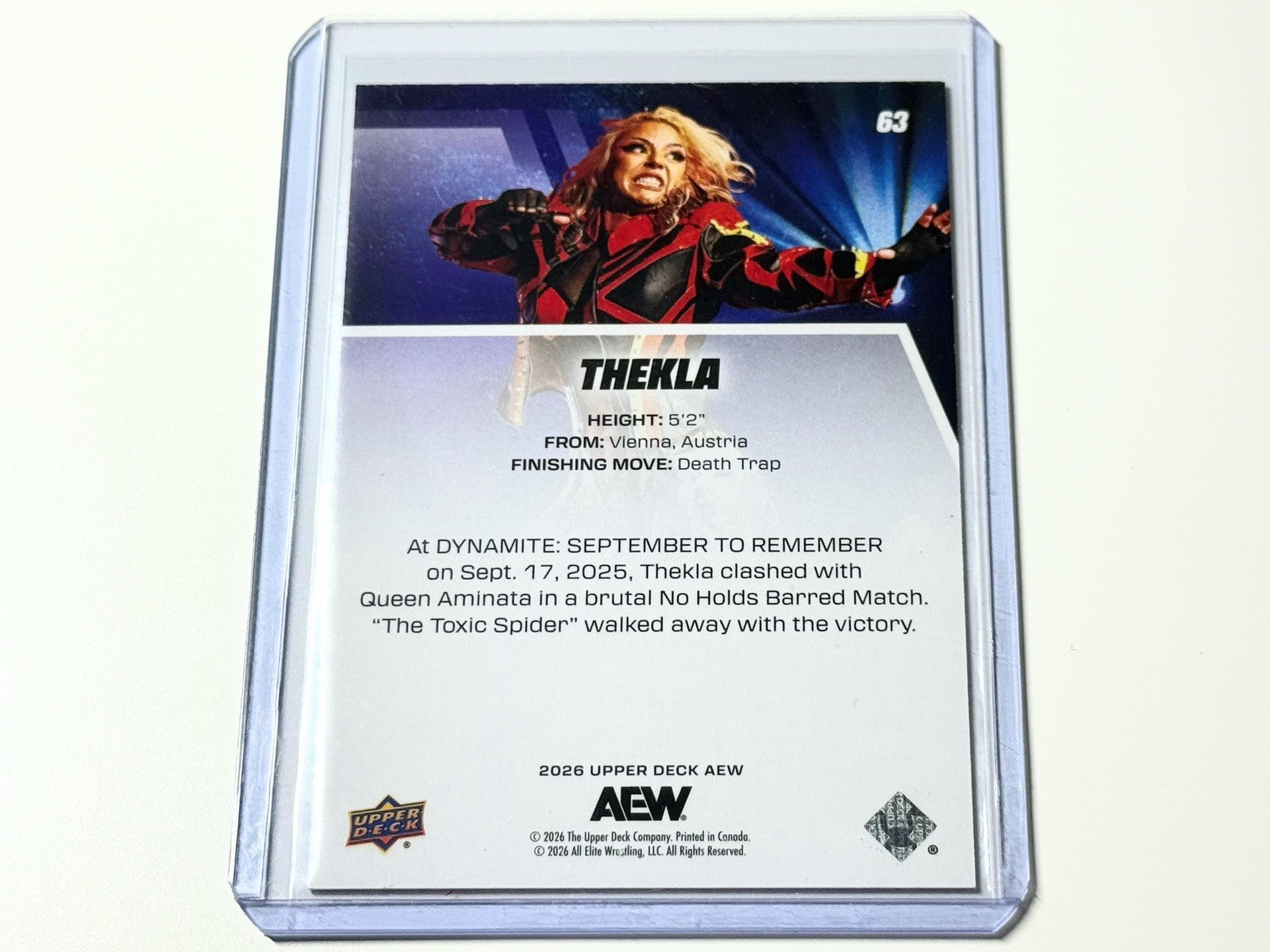 2026 Upper Deck AEW Flagship Thekla UD Exclusives /100 Card #63