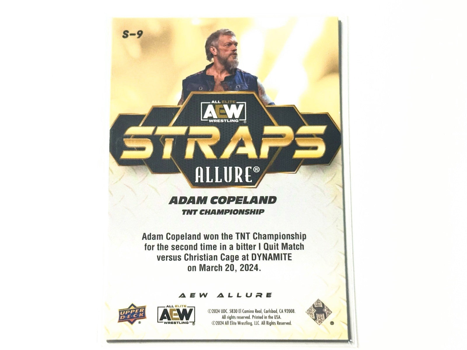 2024 Upper Deck AEW Allure Adam Copeland Straps TNT Championship Card S-9