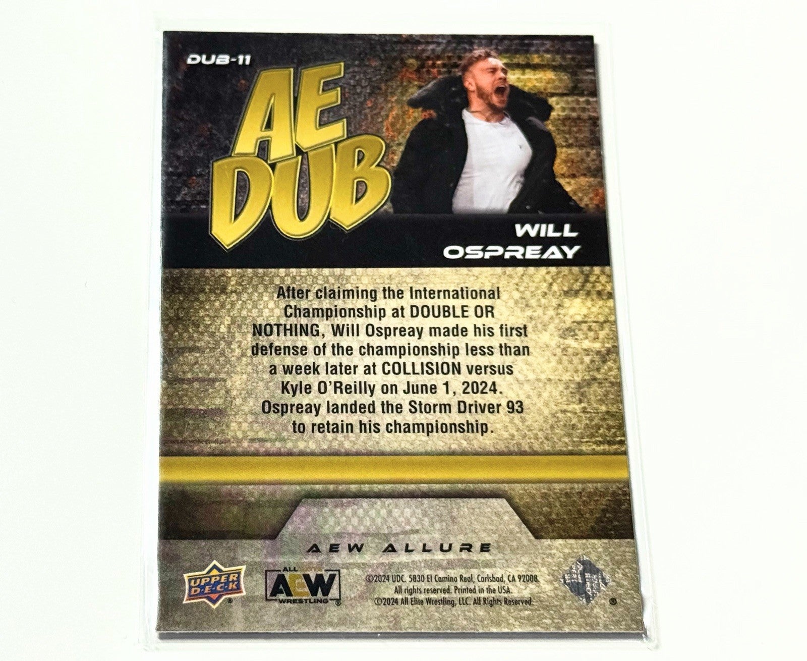 2024 Upper Deck AEW Allure Will Ospreay AE DUB Card DUB-11