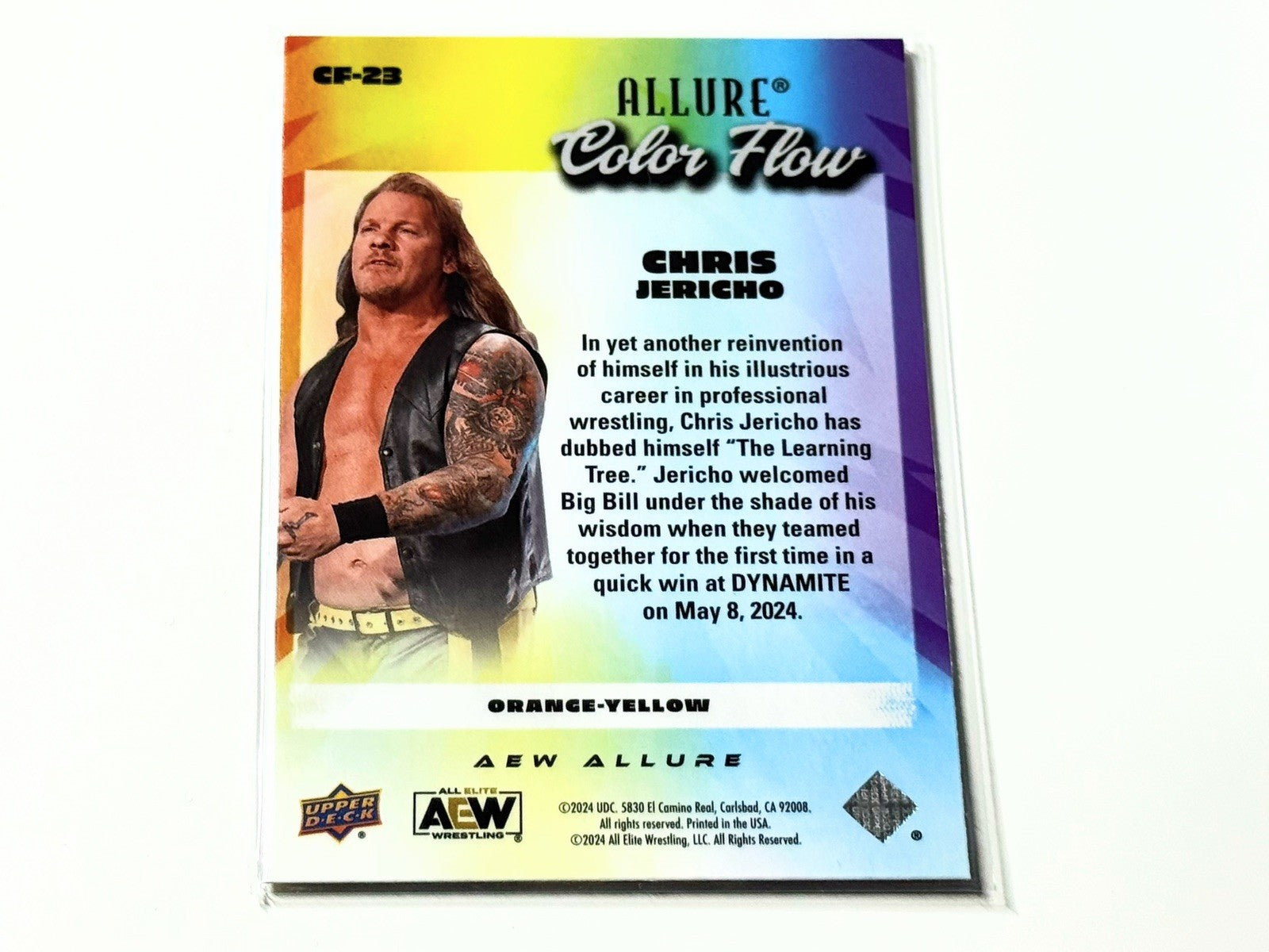 2024 Upper Deck AEW Allure Chris Jericho Orange Yellow Color Flow Card CF-23