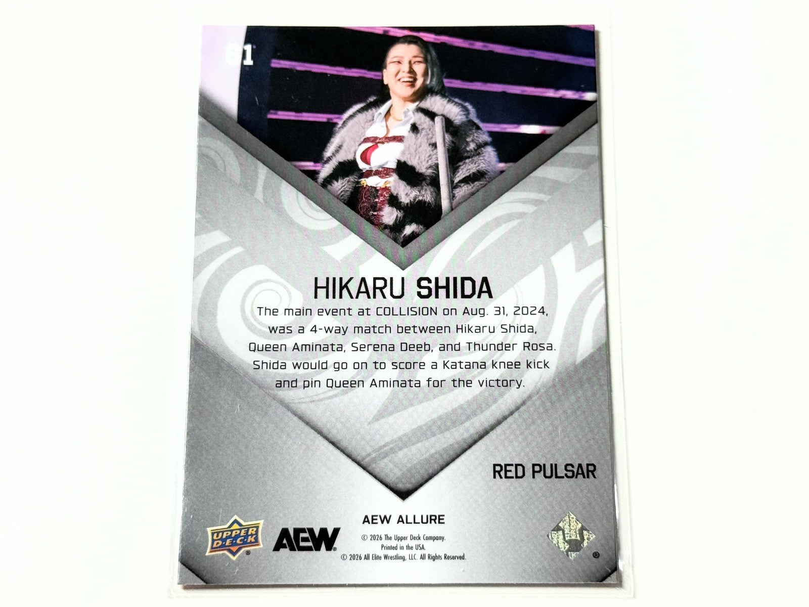 2026 Upper Deck AEW Allure Hikaru Shida Red Pulsar Card #61