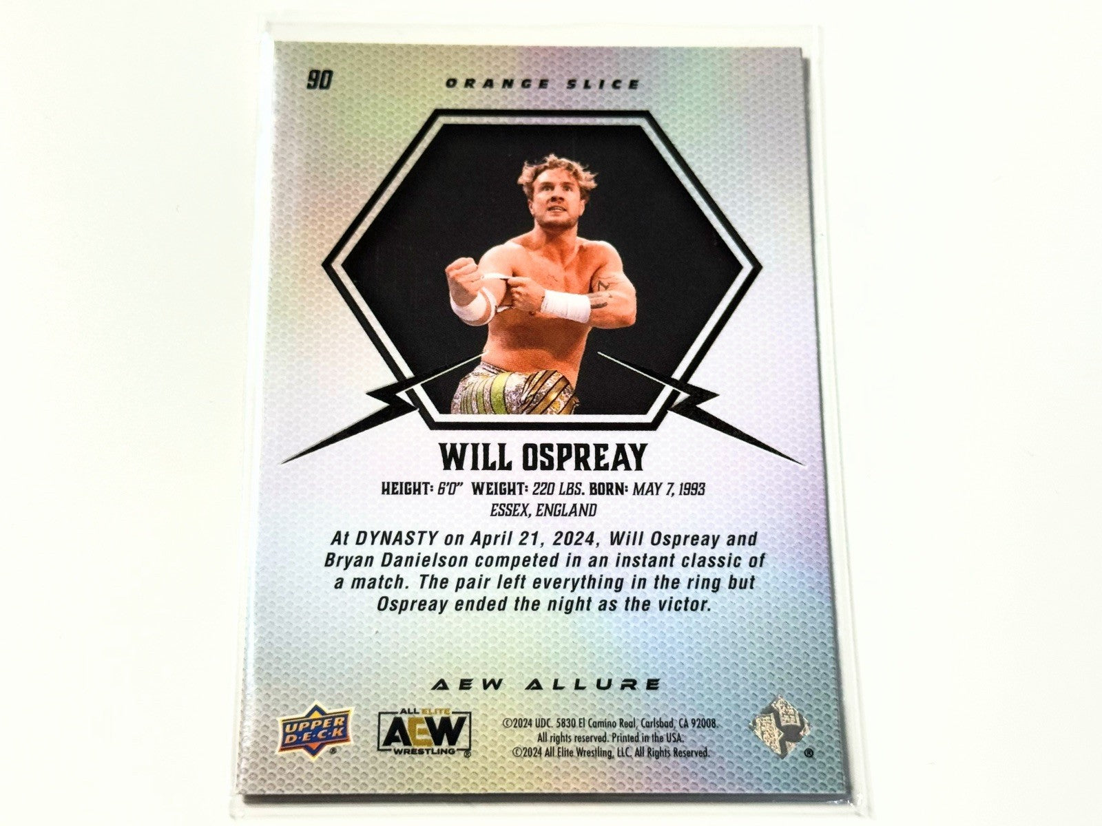 2024 Upper Deck AEW Allure Will Ospreay Orange Slice Card #90