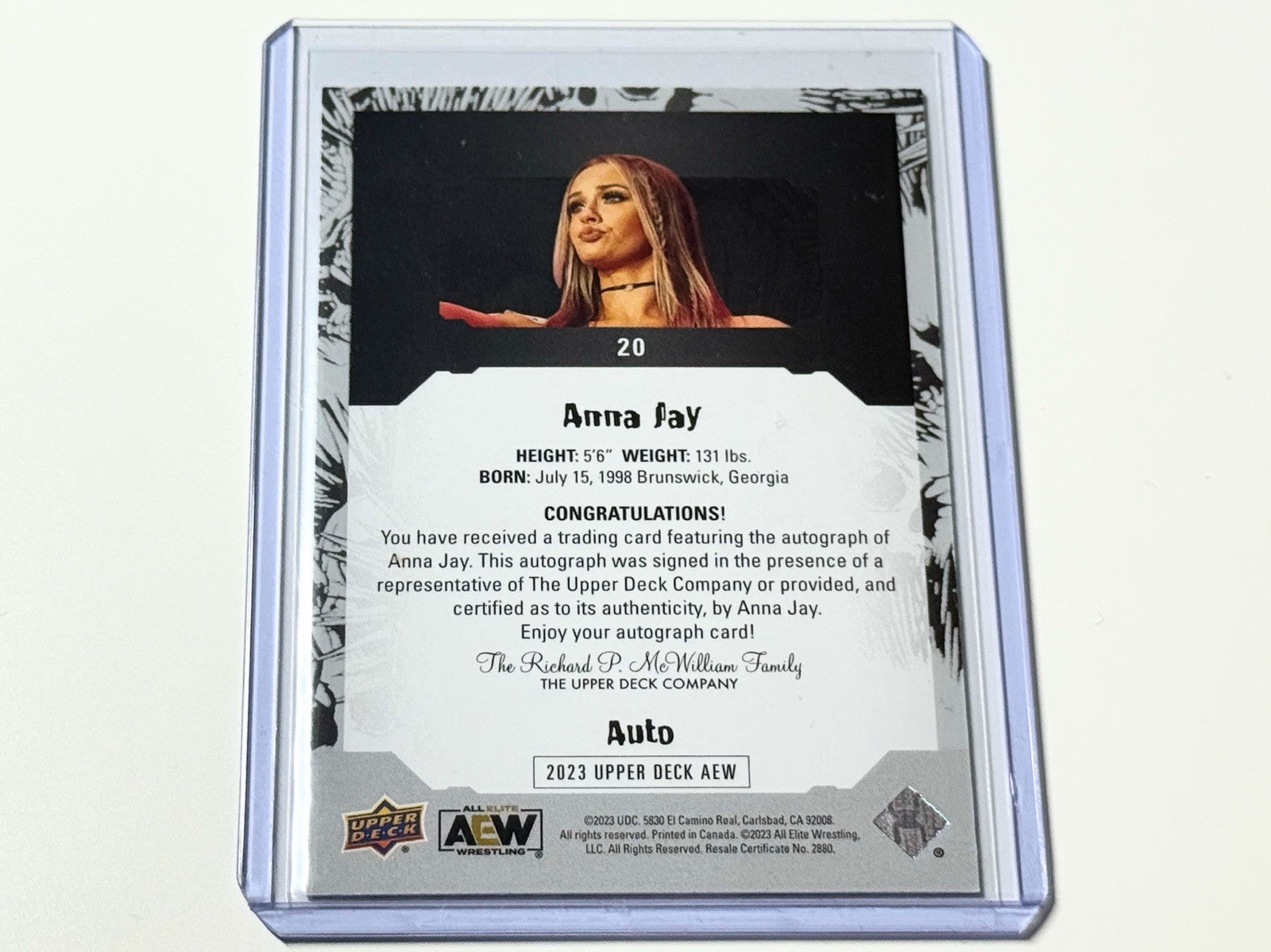 2023 Upper Deck AEW Flagship Anna Jay Autographed Card #20