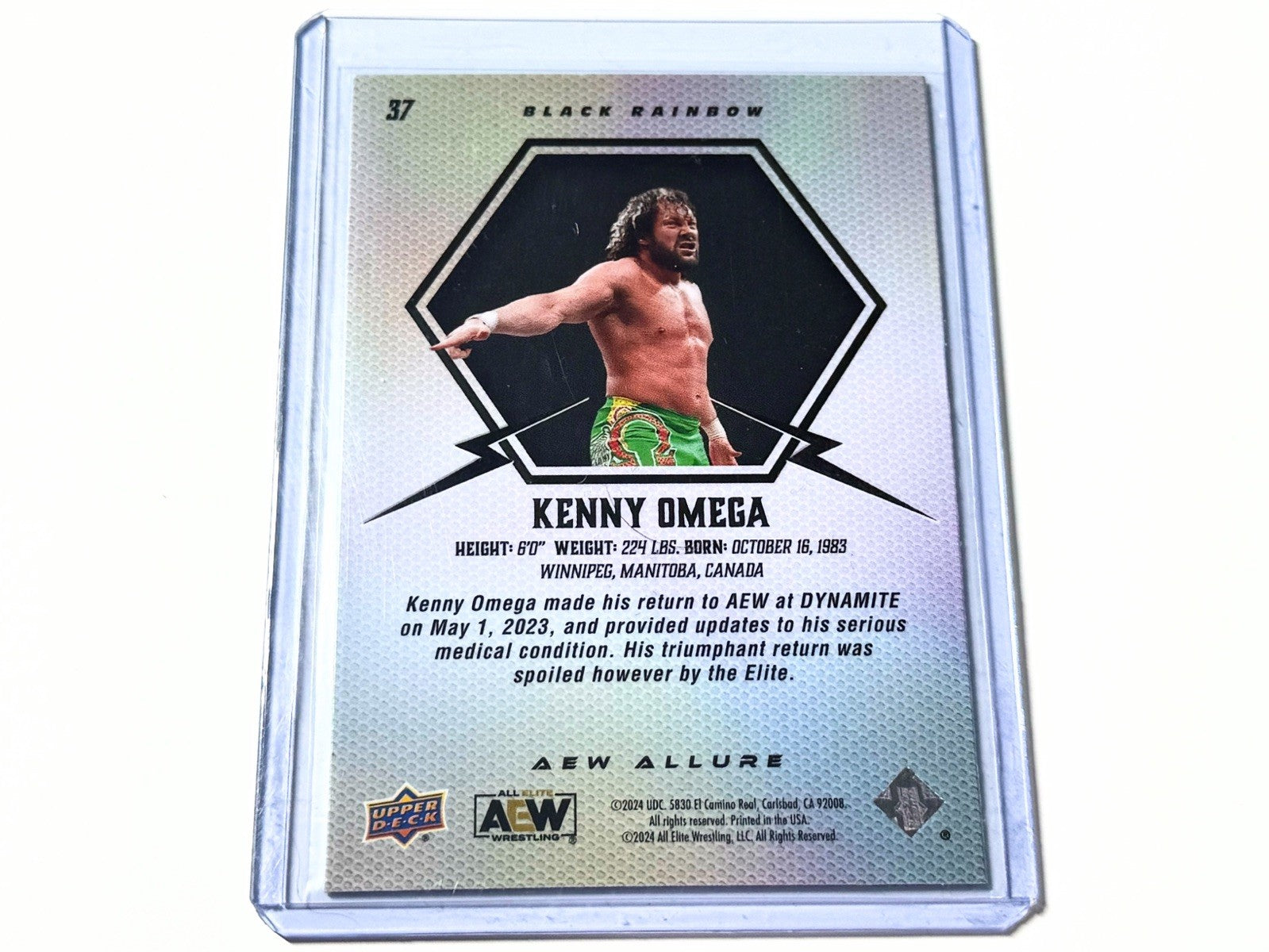 2024 Upper Deck AEW Allure Kenny Omega Black Rainbow Card #37