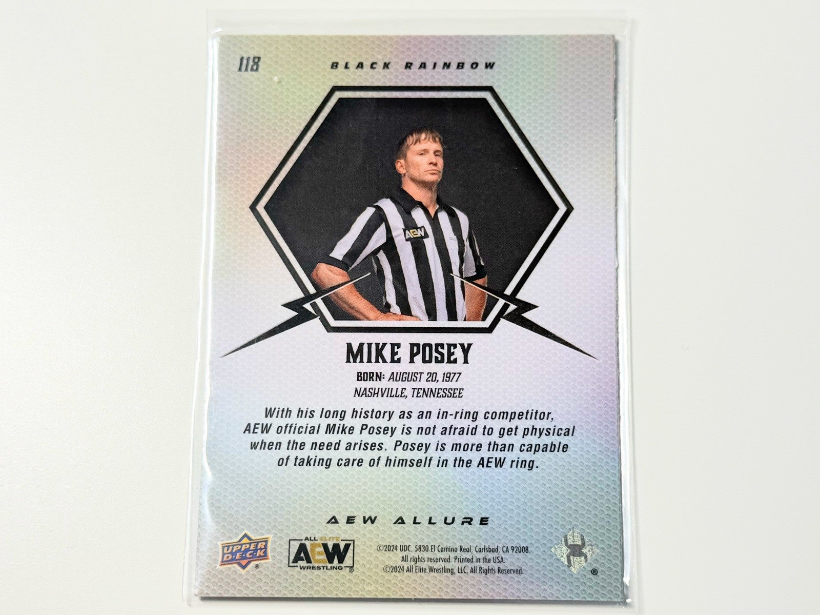 2024 Upper Deck AEW Allure Mike Posey Black Rainbow Card #118