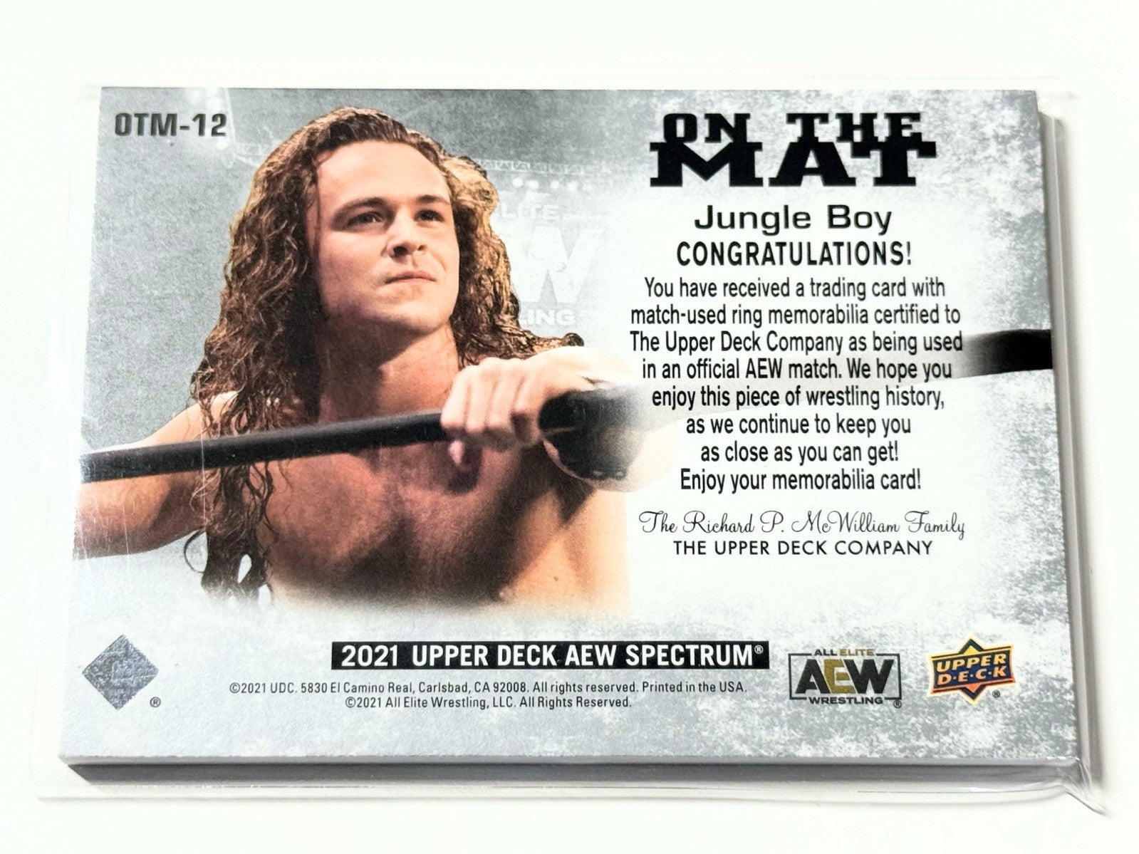 2021 Upper Deck AEW Spectrum Jungle Boy On The Mat Relic Card OTM-12
