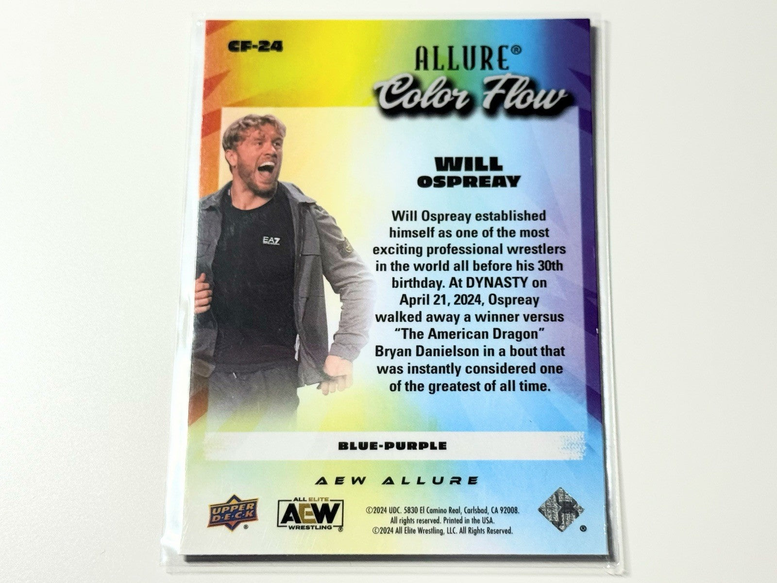 2024 Upper Deck AEW Allure Will Ospreay Blue Purple Color Flow Card CF-24