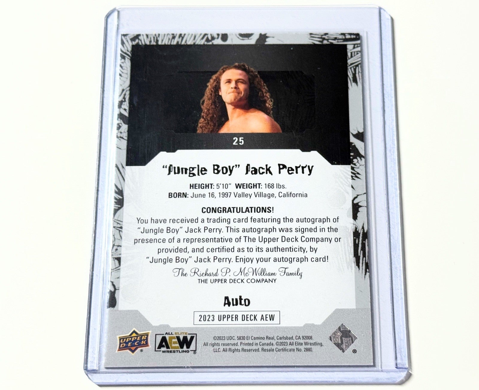 2023 Upper Deck AEW Flagship Jungle Boy Jack Perry Autographed Card #25