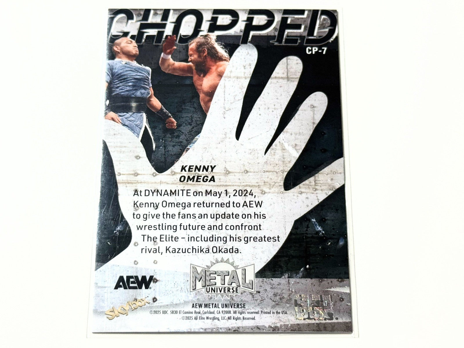 2025 Skybox AEW Metal Universe Kenny Omega Chopped Card CP-7