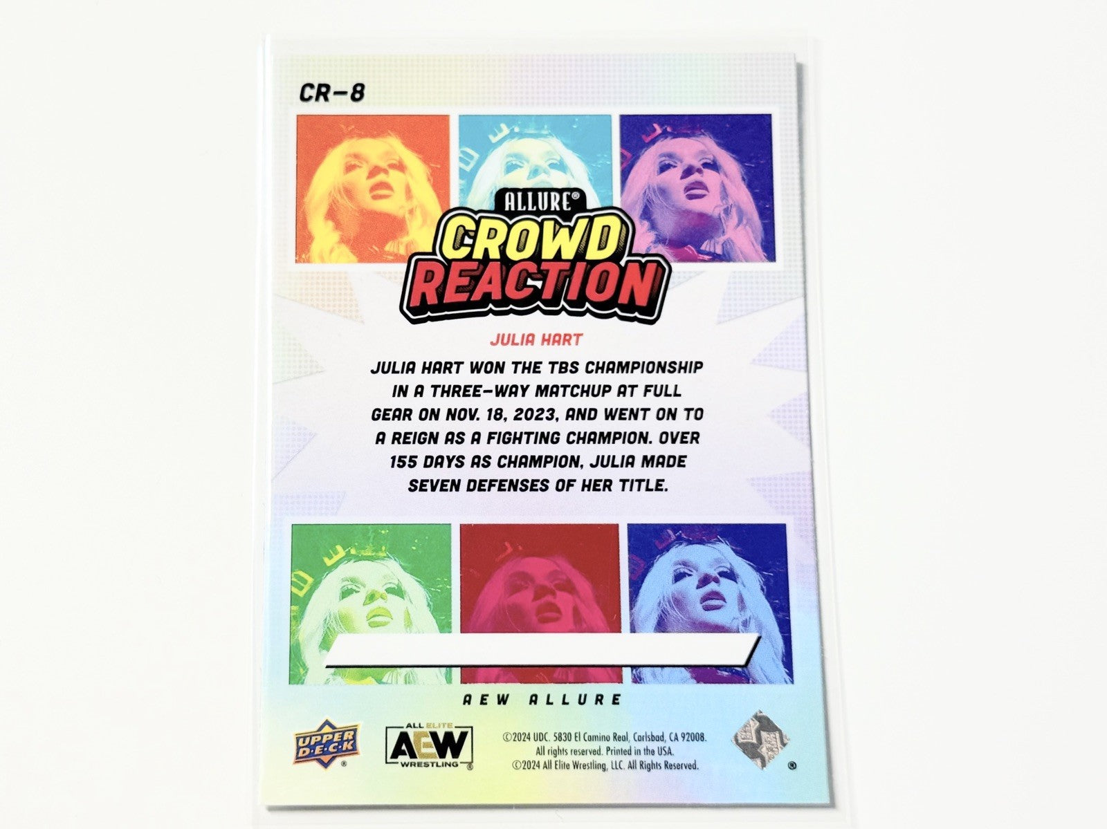 2024 Upper Deck AEW Allure Julia Hart Crowd Reaction Card CR-8