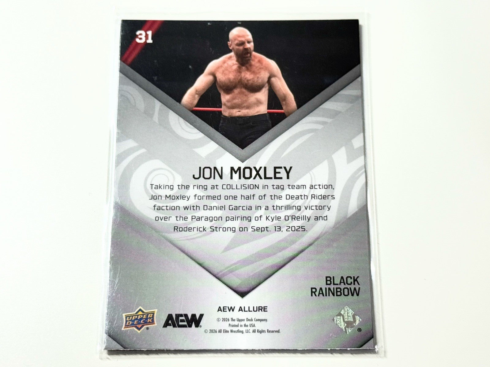 2026 Upper Deck AEW Allure Jon Moxley Black Rainbow Card #31