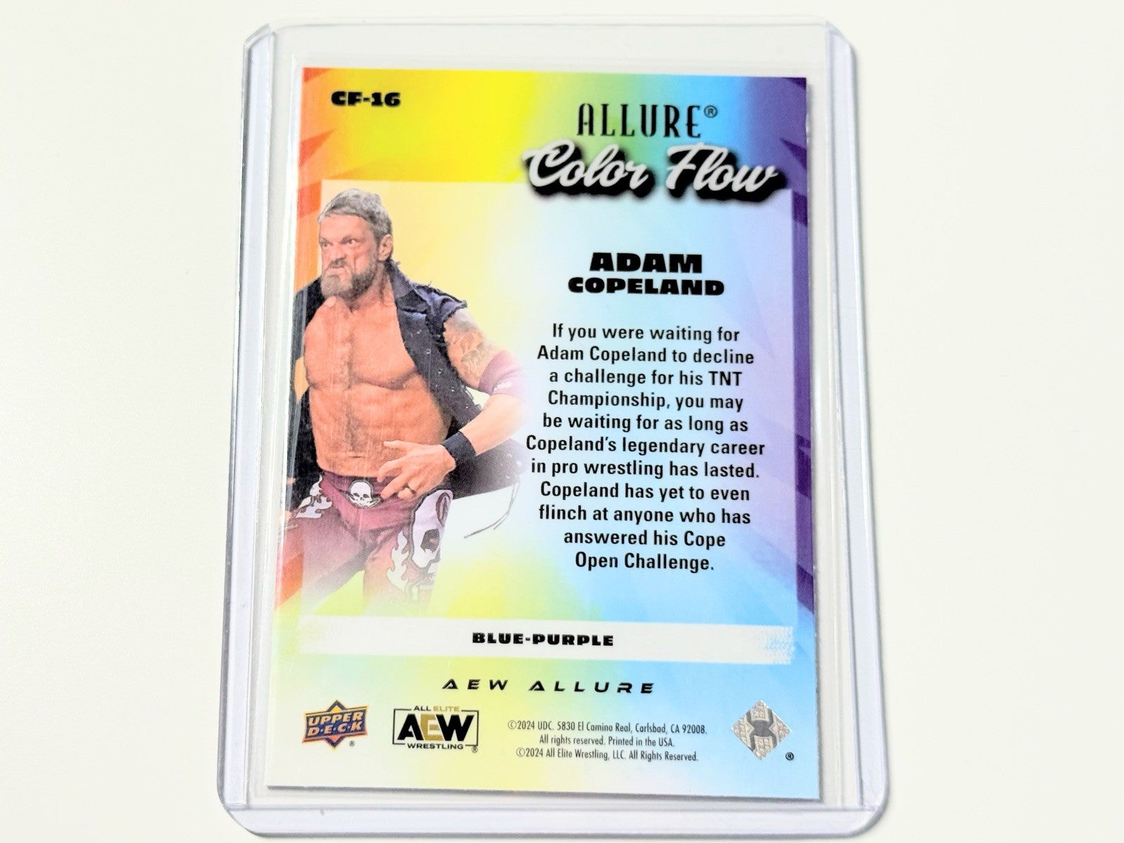 2024 Upper Deck AEW Allure Adam Copeland Blue Purple Color Flow Card CF-16