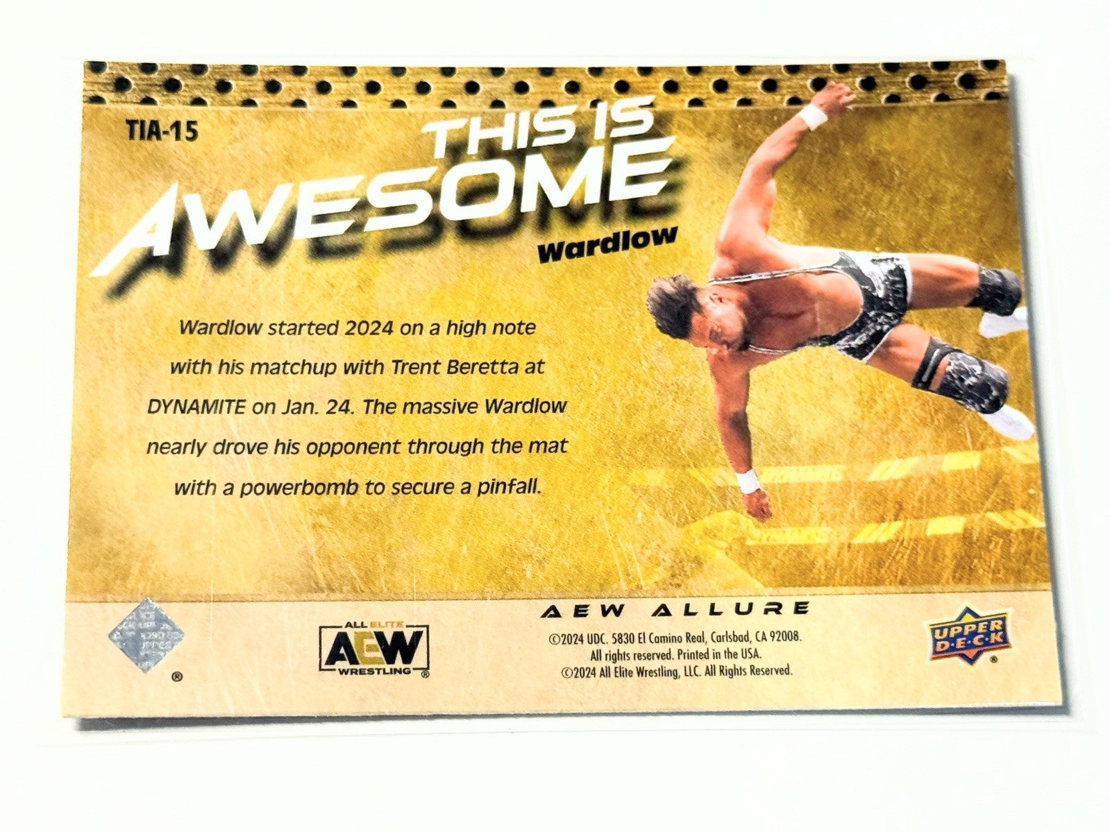 2024 Upper Deck AEW Allure Wardlow This Is Awesome Card TIA-15