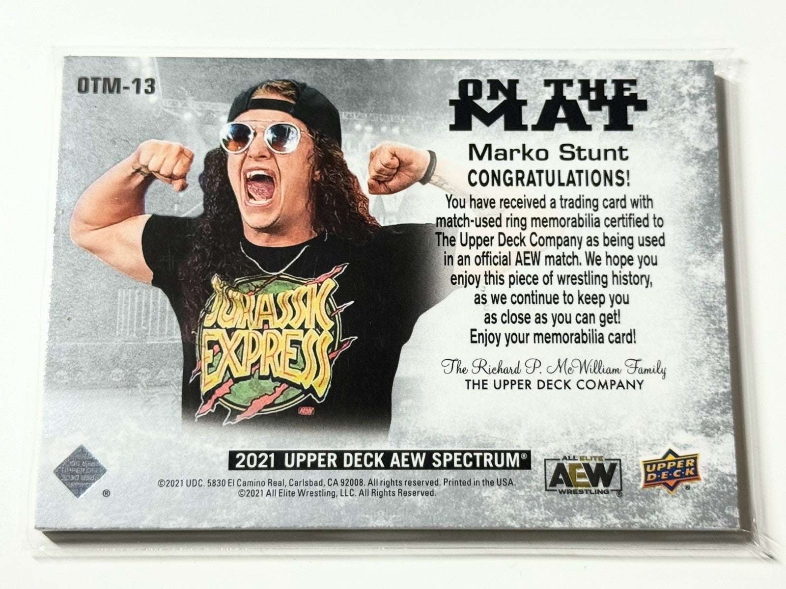 2021 Upper Deck AEW Spectrum Marko Stunt On The Mat Relic Card OTM-13