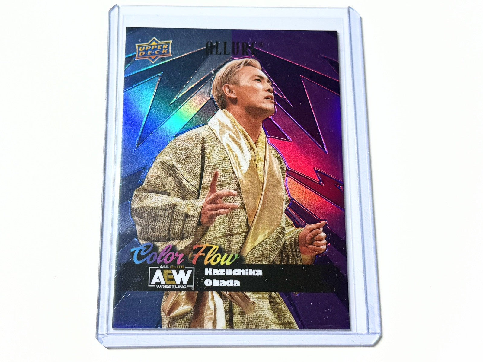 2024 Upper Deck AEW Allure Kazuchika Okada Blue Purple Color Flow Card CF-10