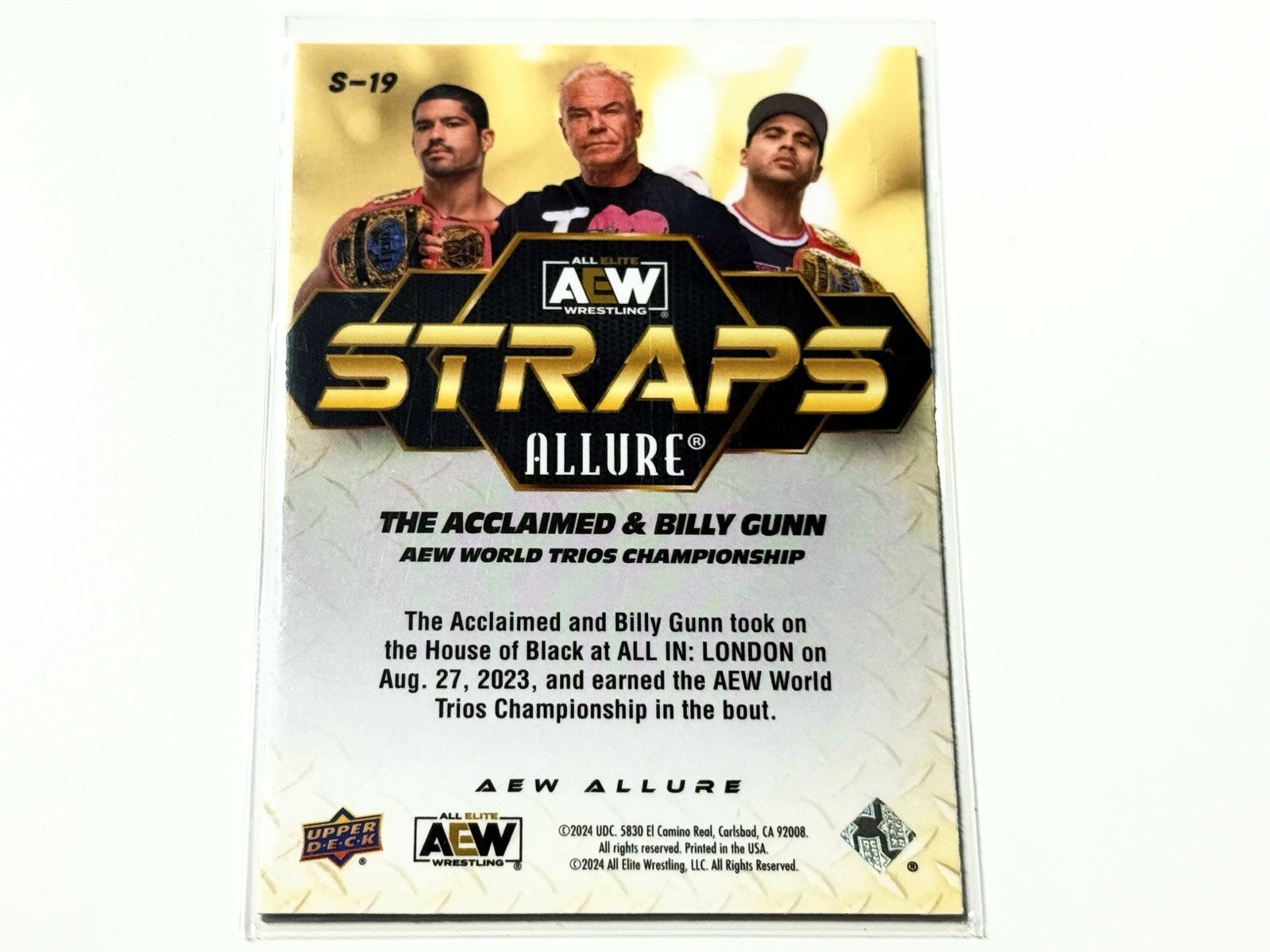 2024 Upper Deck AEW Allure The Acclaimed & Billy Gunn Straps Trios Titles Card S-19