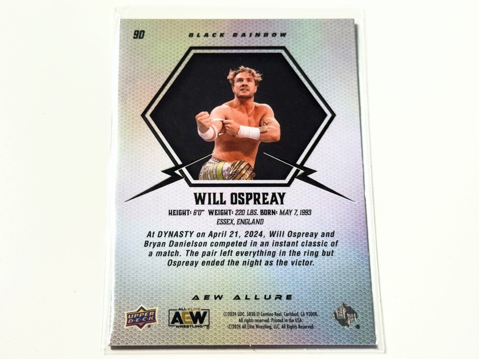 2024 Upper Deck AEW Allure Will Ospreay Black Rainbow Card #90
