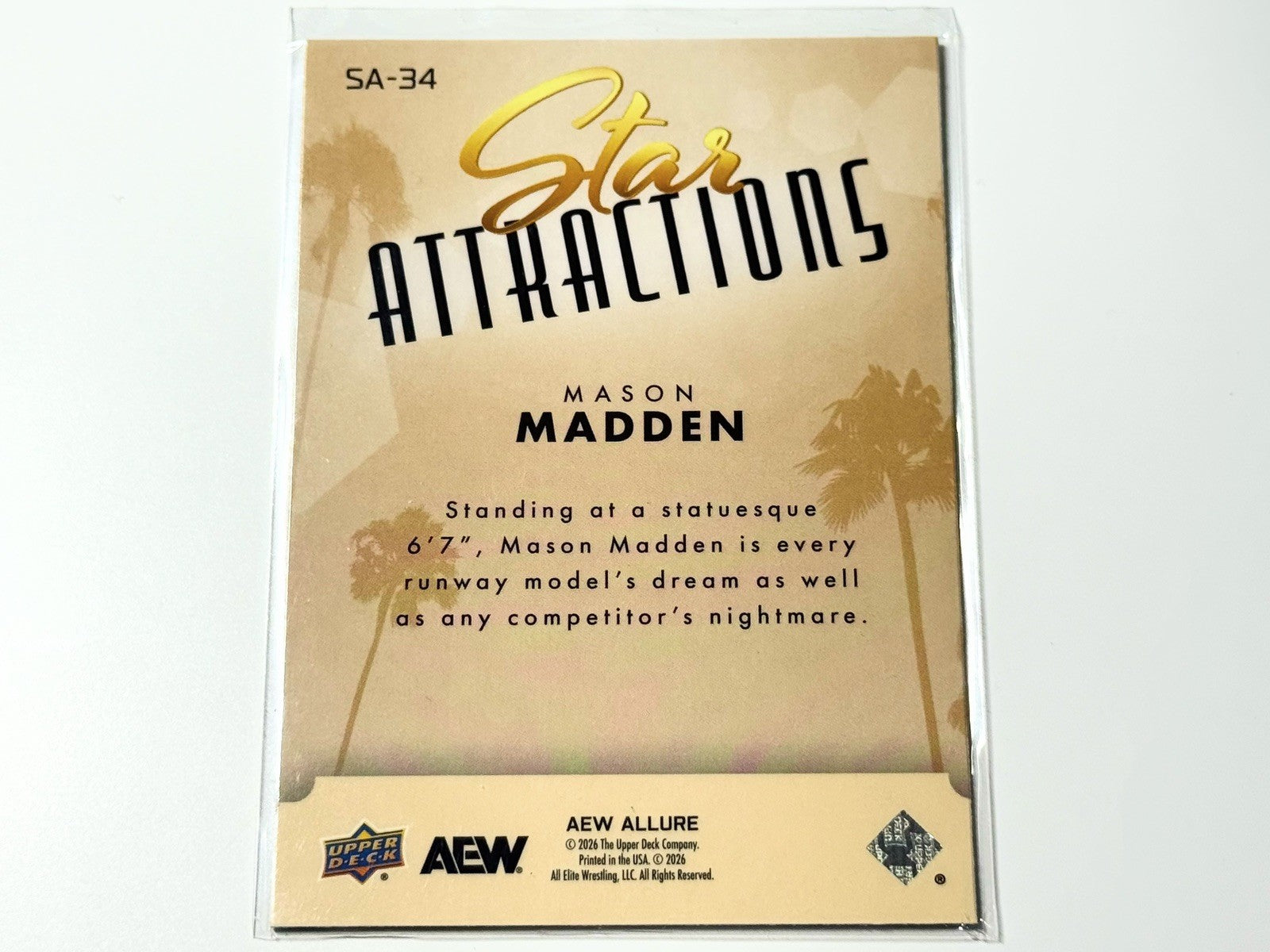 2026 Upper Deck AEW Allure Mason Madden Star Attractions Card SA-34
