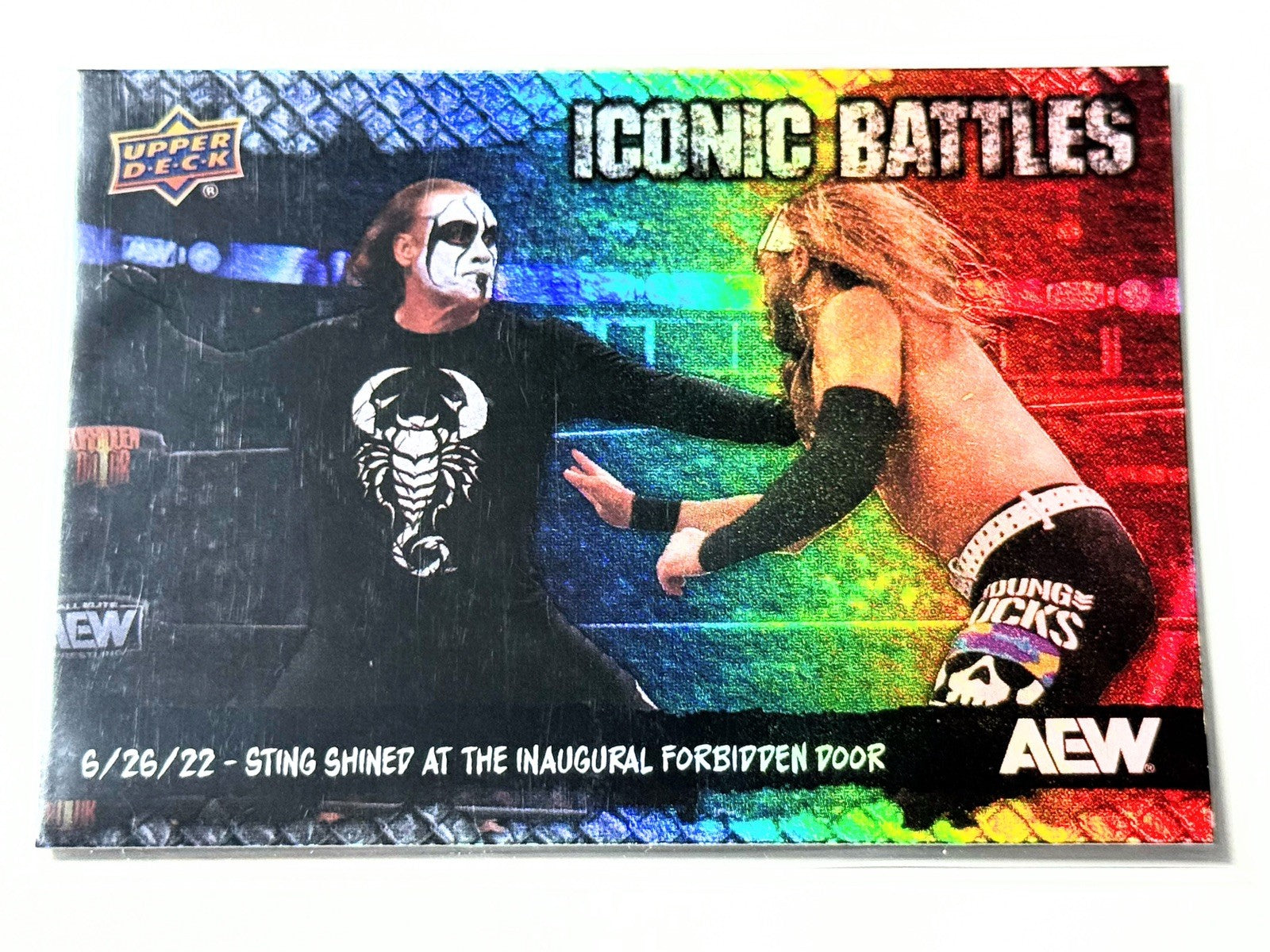 2024 Upper Deck AEW The Icon Sting Iconic Battles Forbidden Door Card IB-5