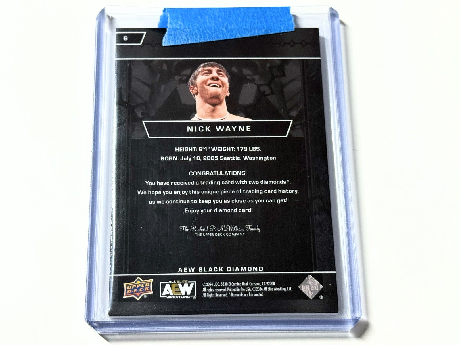 2024 Upper Deck AEW Black Diamond Nick Wayne /20 Rookie Base Card #19