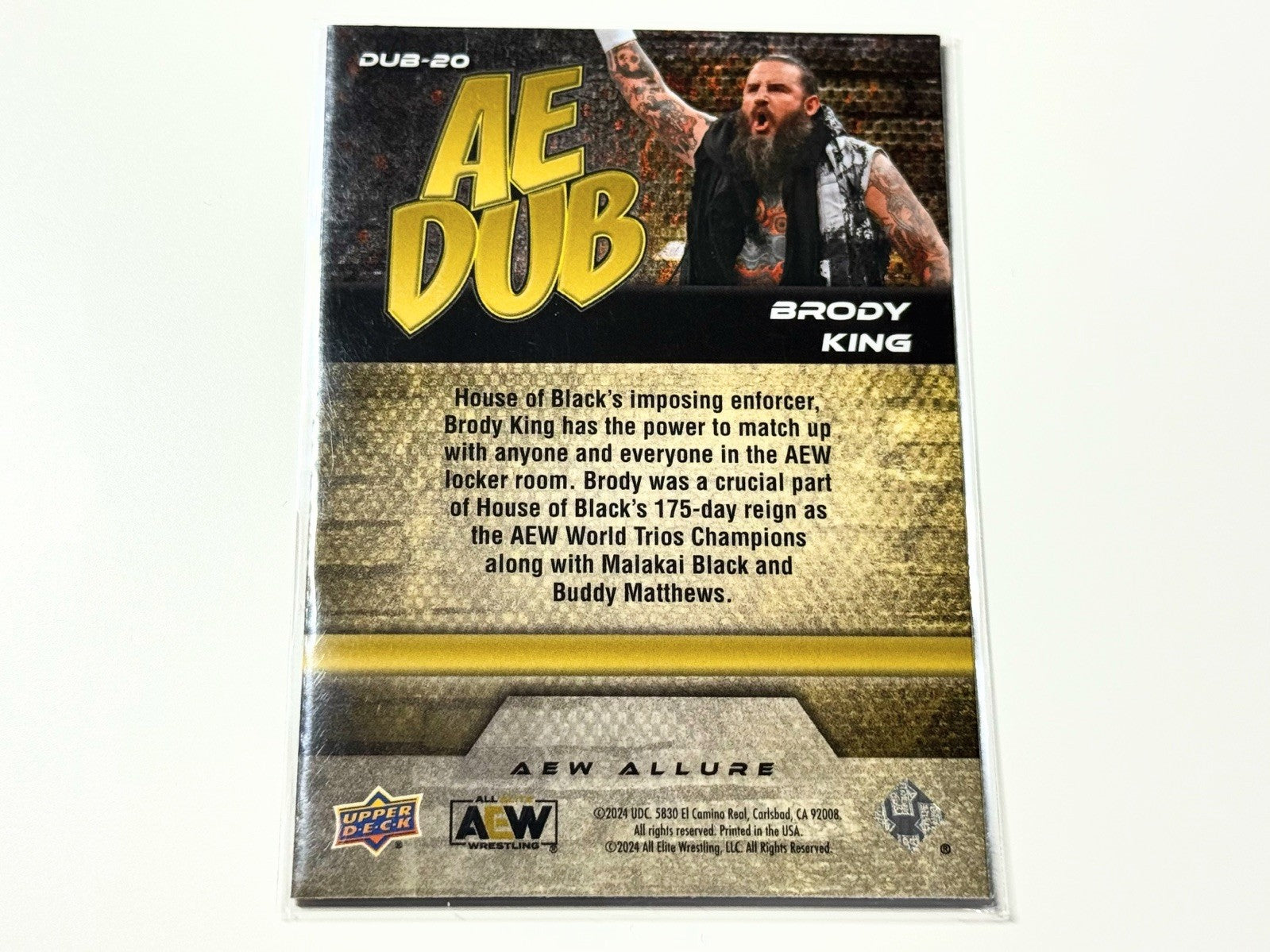 2024 Upper Deck AEW Allure Brody King AE DUB Card DUB-20