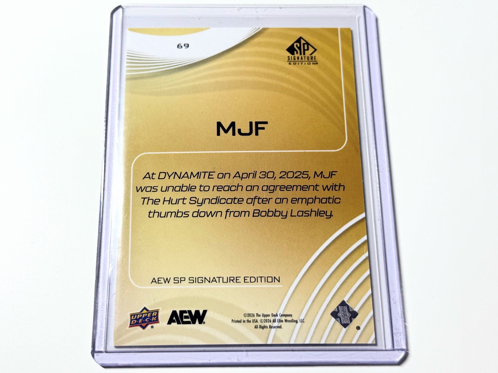 2026 Upper Deck AEW SP Signature Edition MJF /249 Card #69