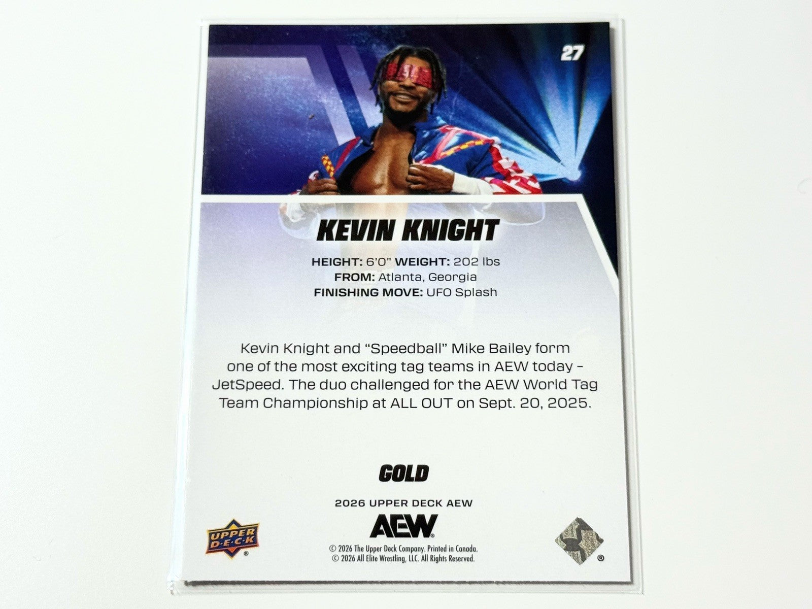 2026 Upper Deck AEW Flagship Kevin Knight First UD Gold Parallel Card #27