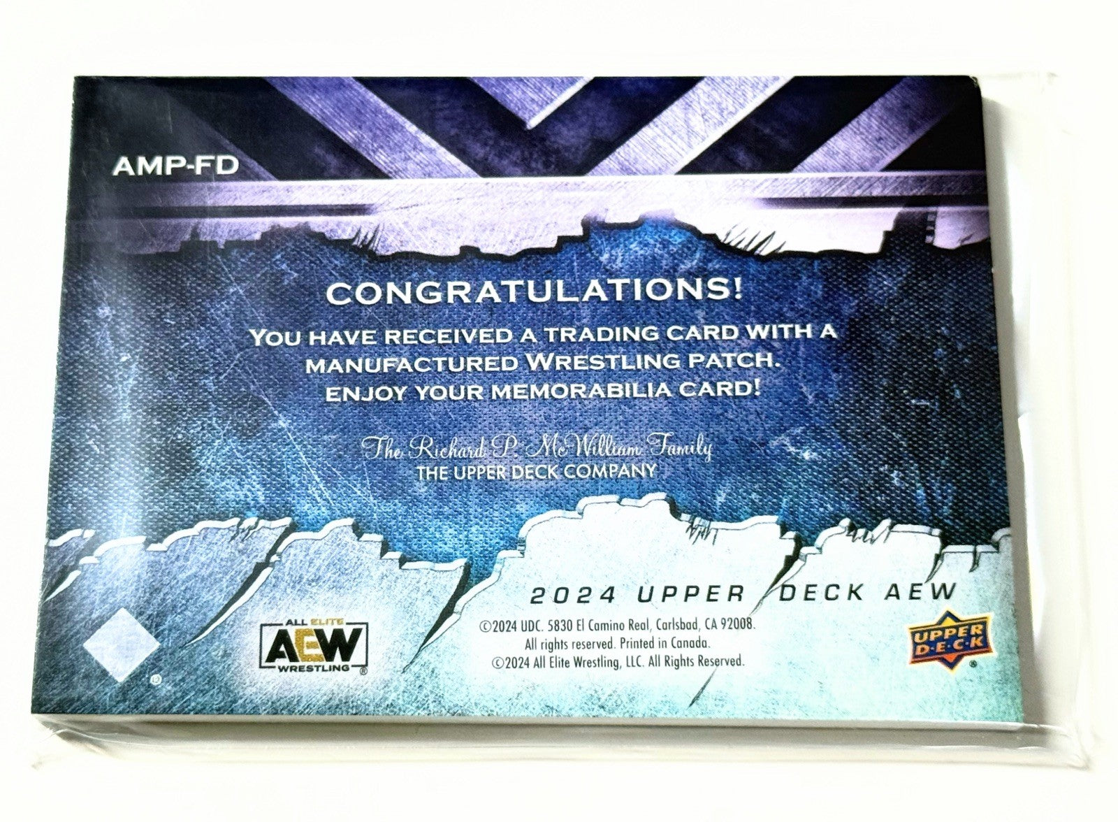 2024 Upper Deck AEW Flagship Will Ospreay Manufactured Patch Card AMP-FD