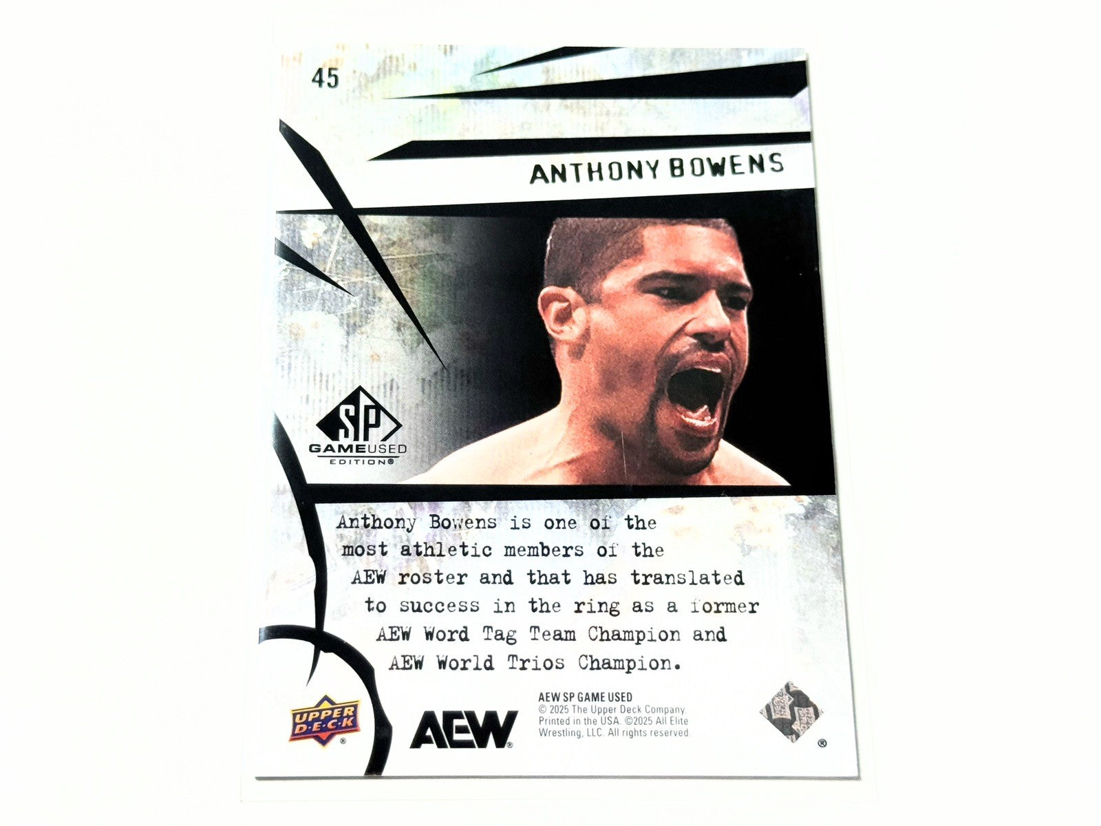 2025 Upper Deck AEW SP Game Used Anthony Bowens Base Card #45