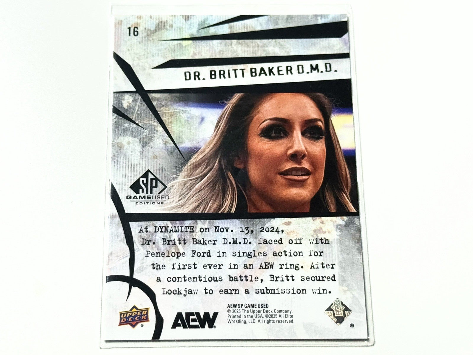 2025 Upper Deck AEW SP Game Used Dr. Britt Baker DMD Base Card #16