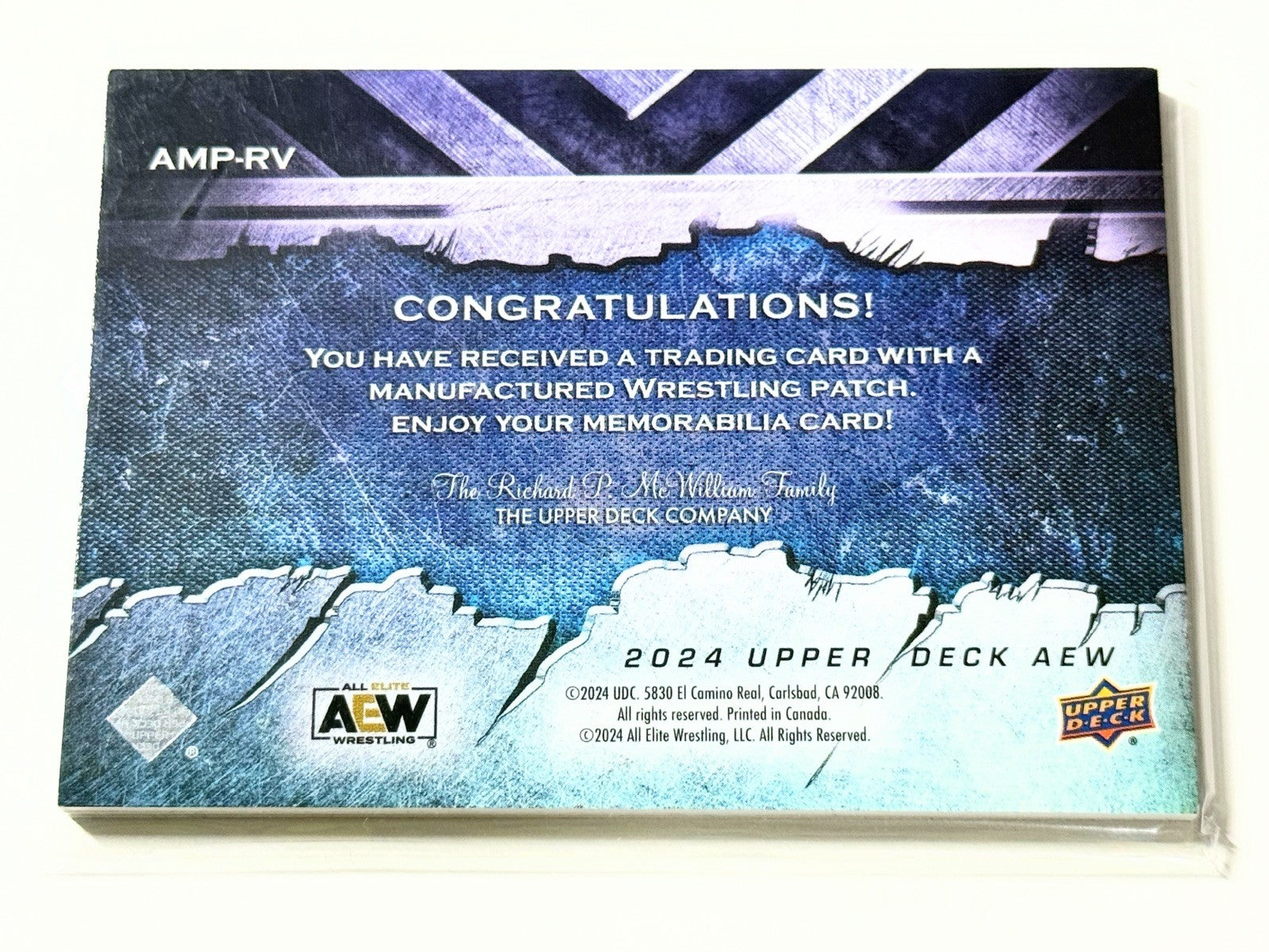 2024 Upper Deck AEW Flagship Ricky Starks Manufactured Patch Card AMP-RV