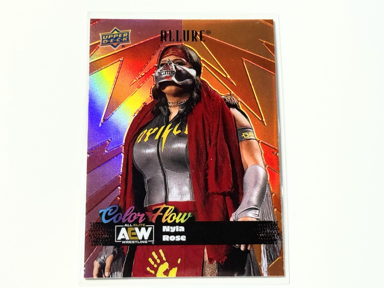 2024 Upper Deck AEW Allure Nyla Rose Red Orange Color Flow Card CF-3