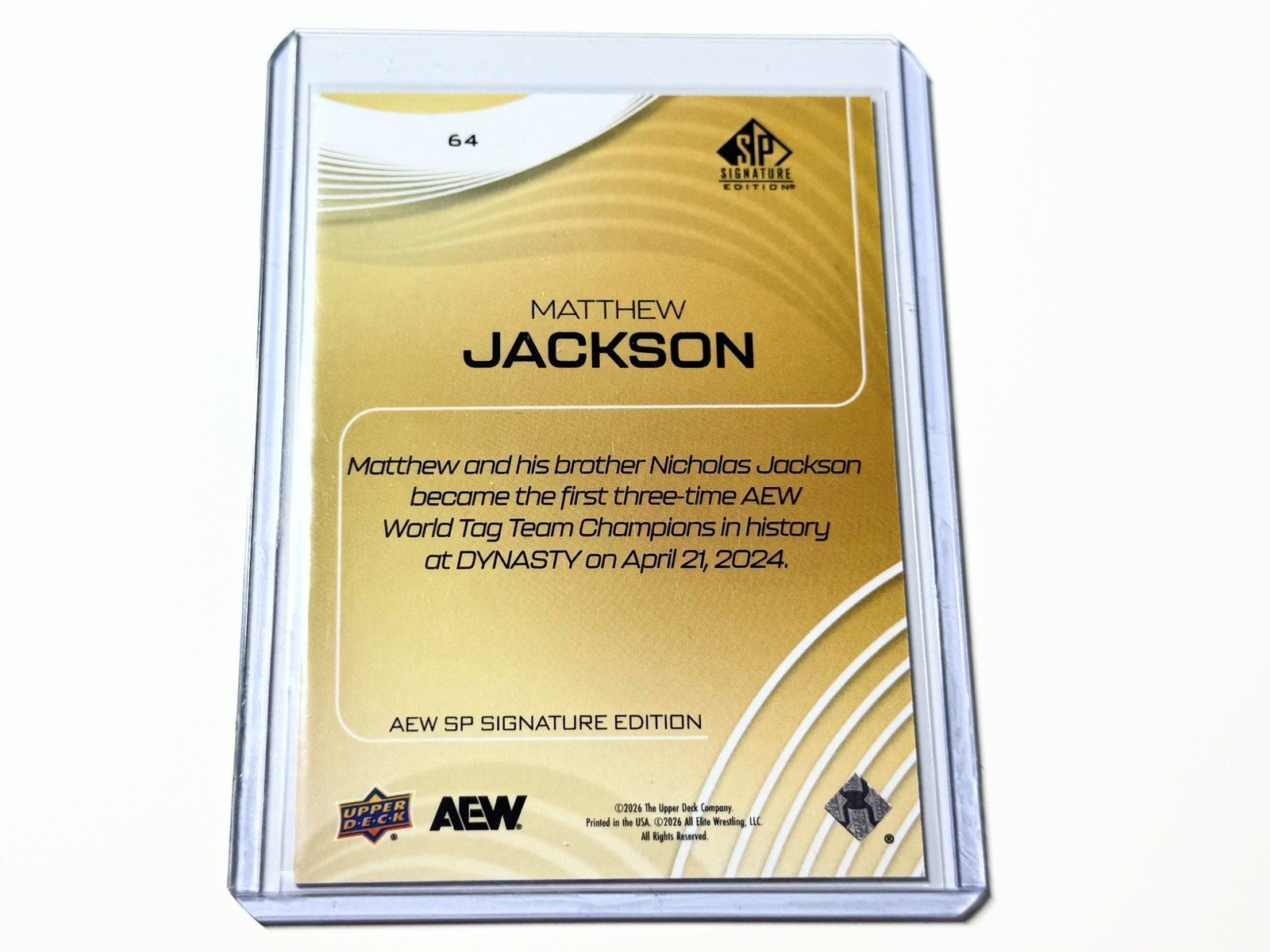 2026 Upper Deck AEW SP Signature Edition Matthew Jackson /249 Card #64