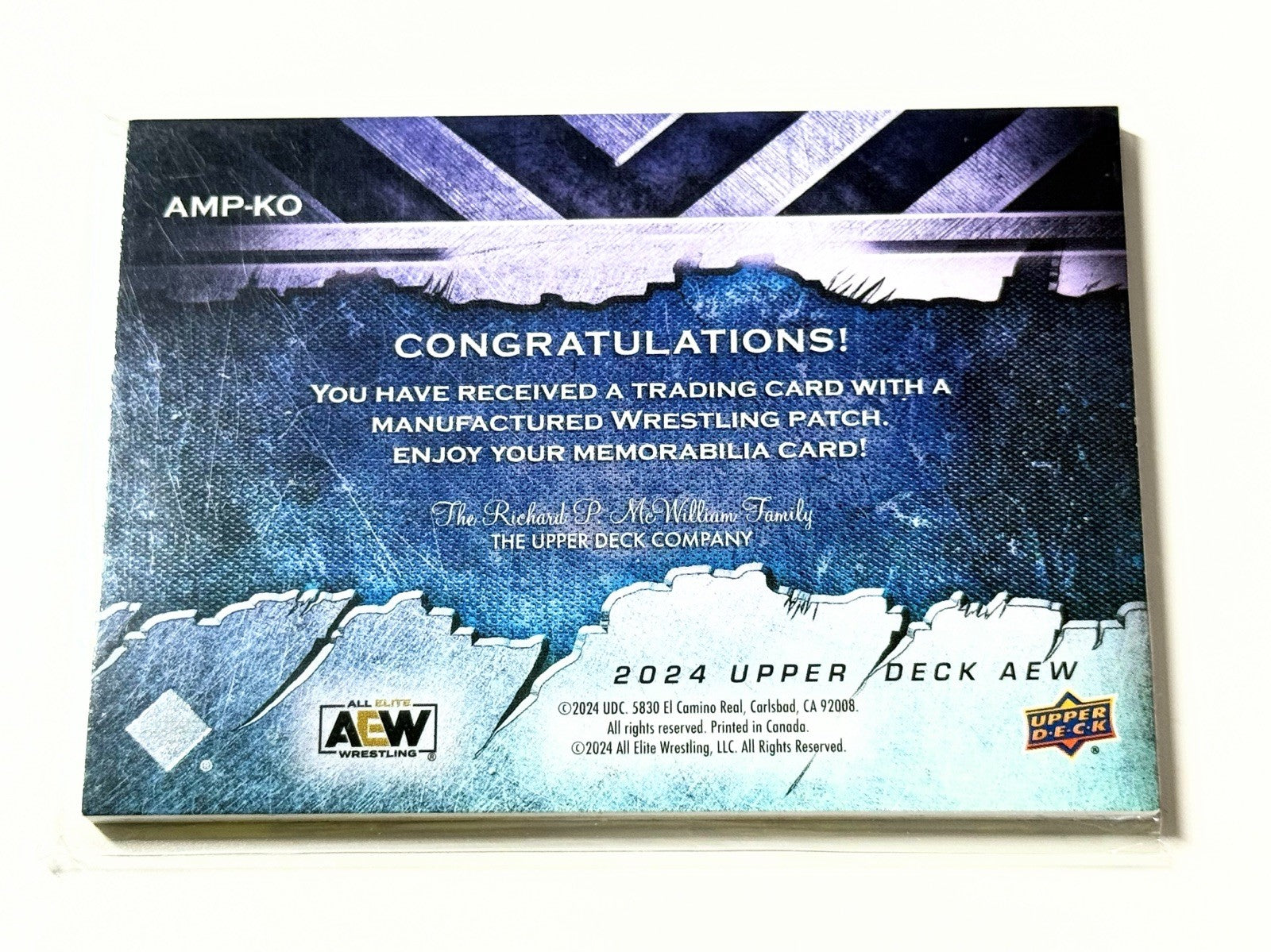 2024 Upper Deck AEW Flagship Kenny Omega Manufactured Patch Card AMP-KO
