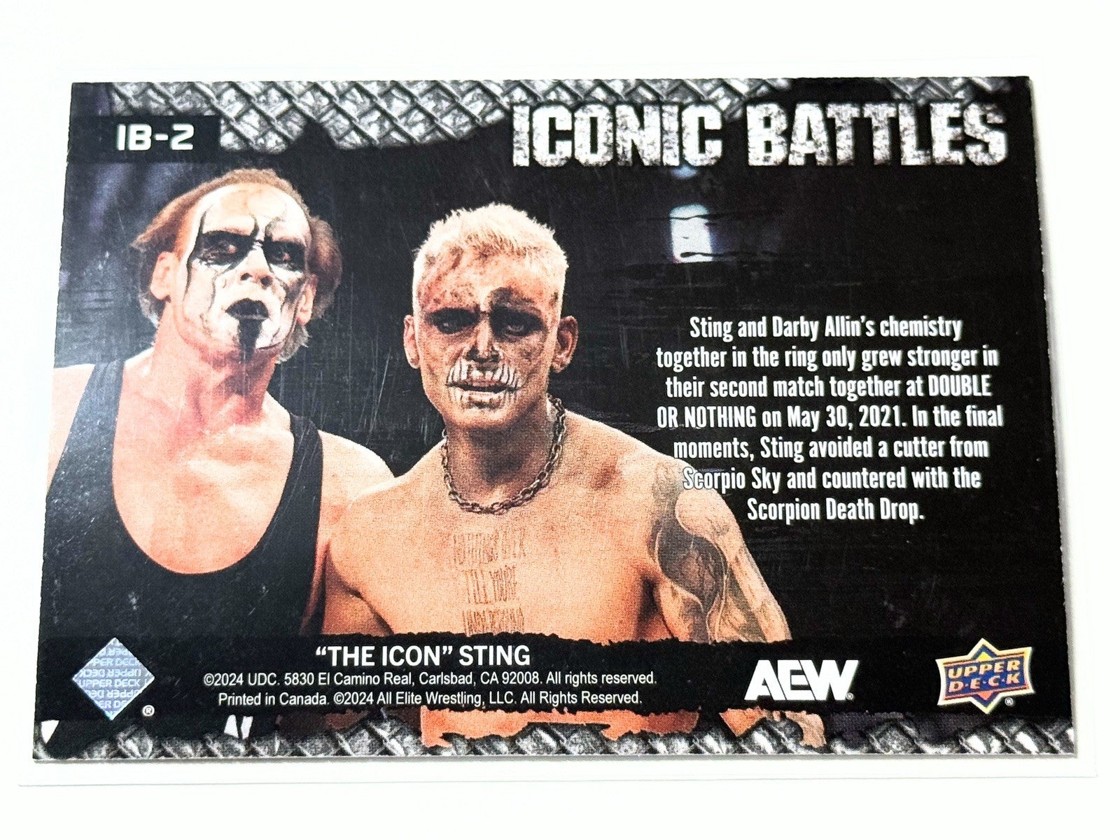2024 Upper Deck AEW The Icon Sting Iconic Battles Darby Card IB-2