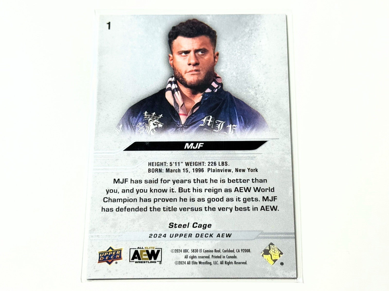 2024 Upper Deck AEW Flagship MJF Steel Cage /249 Card #1