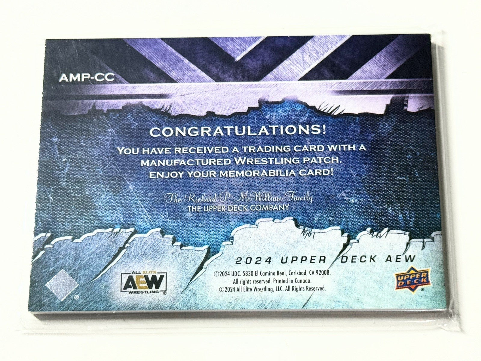 2024 Upper Deck AEW Flagship Claudio Castagnoli Manufactured Patch Card AMP-CC