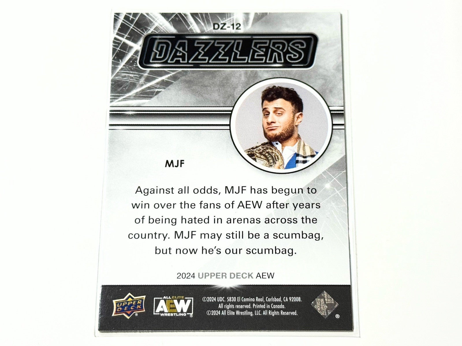 2024 Upper Deck AEW Flagship MJF Green Dazzlers Card DZ-12