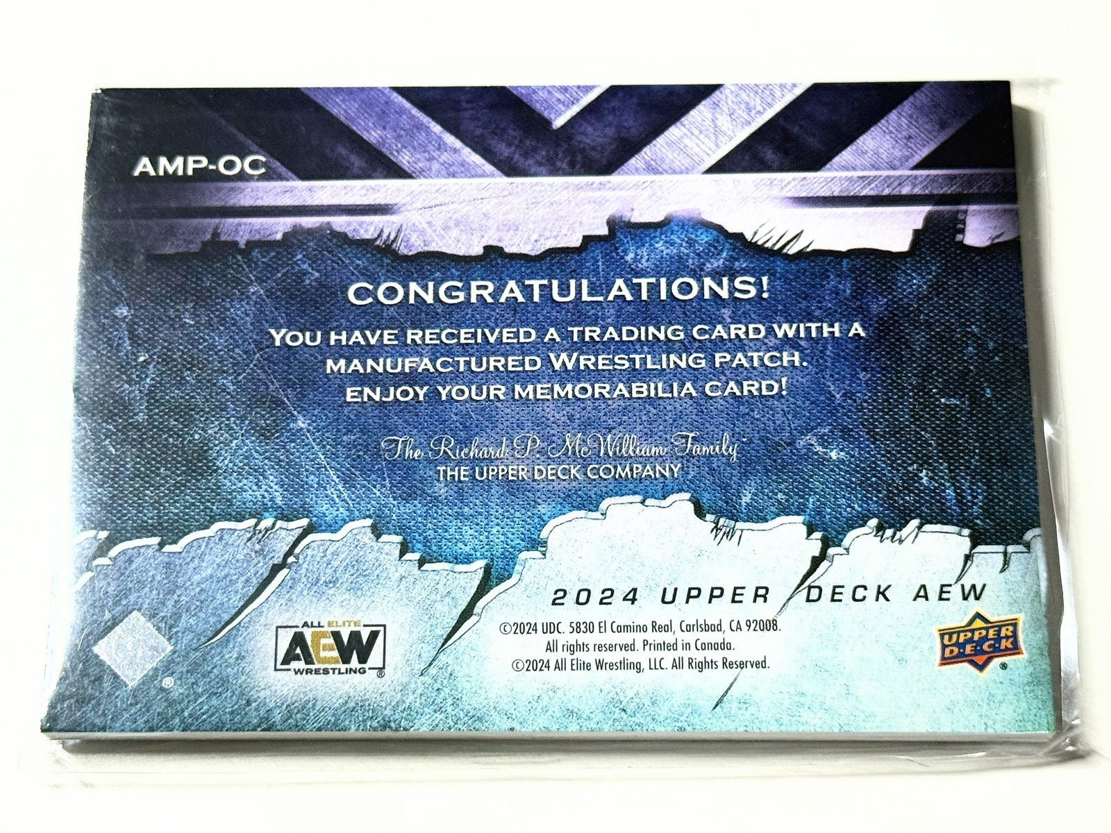 2024 Upper Deck AEW Flagship Orange Cassidy Manufactured Patch Card AMP-OC