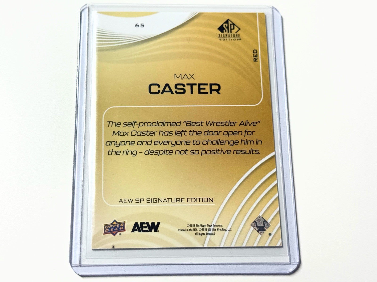 2026 Upper Deck AEW SP Signature Edition Max Caster /99 Red Card #65