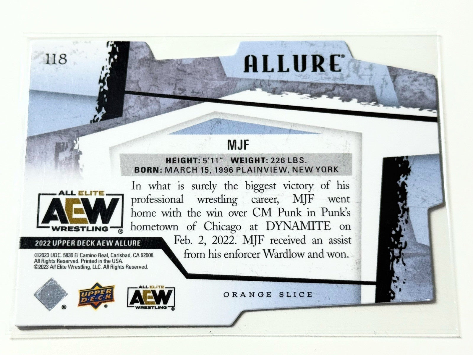2022 Upper Deck AEW Allure MJF Orange Slice Card #118