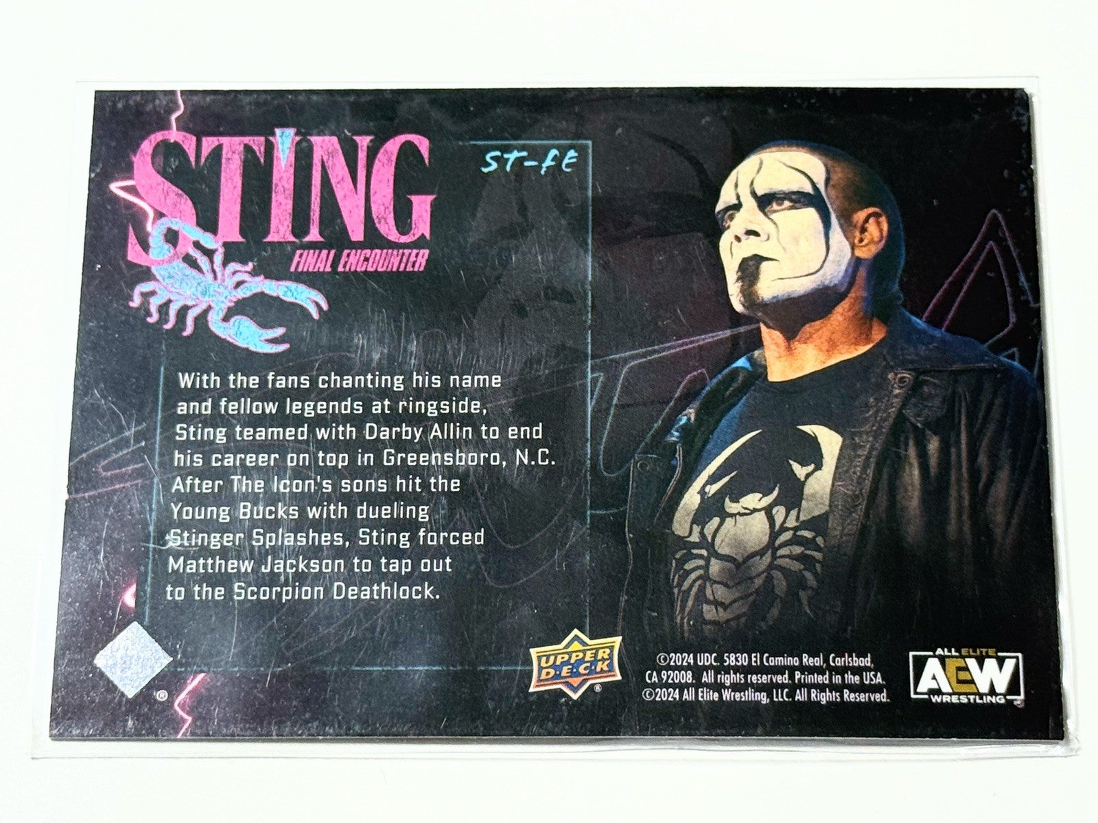2024 Upper Deck AEW The Icon Sting Final Encounter Retirement Card ST-FE