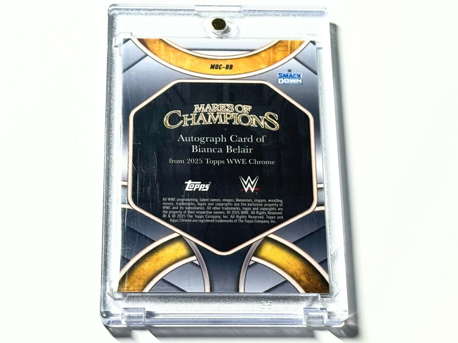 2025 Topps Chrome WWE Bianca Belair Marks of Champions /150 Autographed Card MOC-BB